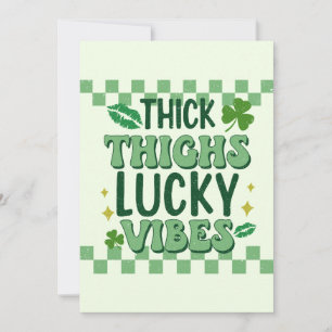 Cartes Pour Fêtes Annuelles Cuisses Épaisses Vibes Chanceuses St. Patrick's Da