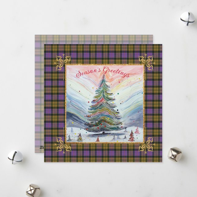 Cartes Pour Fêtes Annuelles Culloden Ancient  Scottish Tartan Christmas (Devant/Arrière en situation)