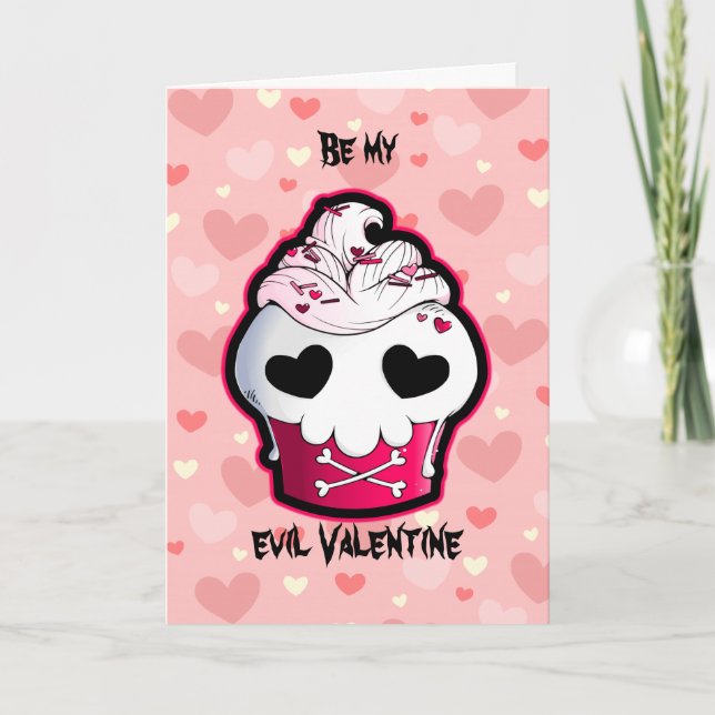 Cartes Pour Fêtes Annuelles Cupcake crâne rose (Devant)