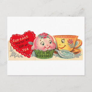 Cartes Pour Fêtes Annuelles Cupcake vintage et Teacup Saint-Valentin
