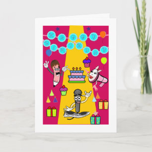 Cartes Pour Fêtes Annuelles Cupcakes and Balloons Birthday Card