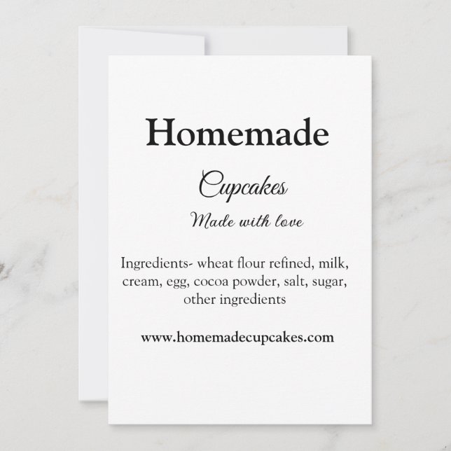 Cartes Pour Fêtes Annuelles cupcakes faits maison faits avec amour ajouter sit (Devant)