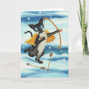 Cartes Pour Fêtes Annuelles Cupid Kitty Valentine Siamese - Vous êtes à moi