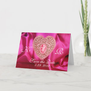 Cartes Pour Fêtes Annuelles CUPID LACE COEUR SILK FUCHSIA VÊTEMENT, Rouge rose