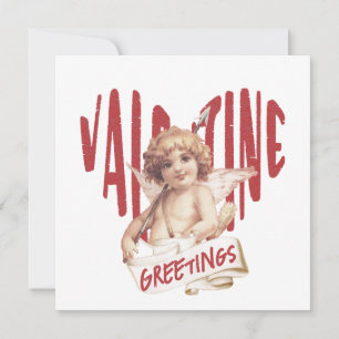 Cartes Pour Fêtes Annuelles Cupid Vœux de la Saint-Valentin Cœur Rouge Amour V