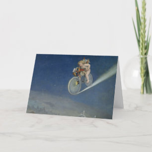 Cartes Pour Fêtes Annuelles Cupidon apportant des cadeaux de Noël sur sa