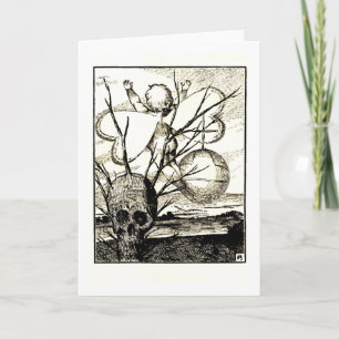 Cartes Pour Fêtes Annuelles Cupidon et l'arbre de crâne