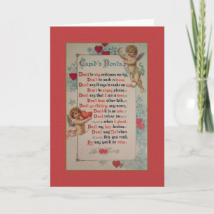 Cartes Pour Fêtes Annuelles Cupidon victorien ne valentin pas