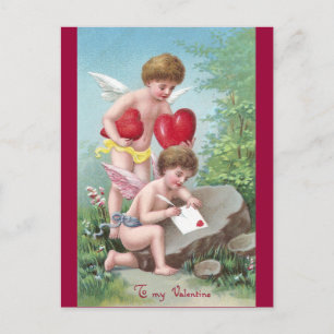 Cartes Pour Fêtes Annuelles Cupidons en défrichement avec la Saint-Valentin