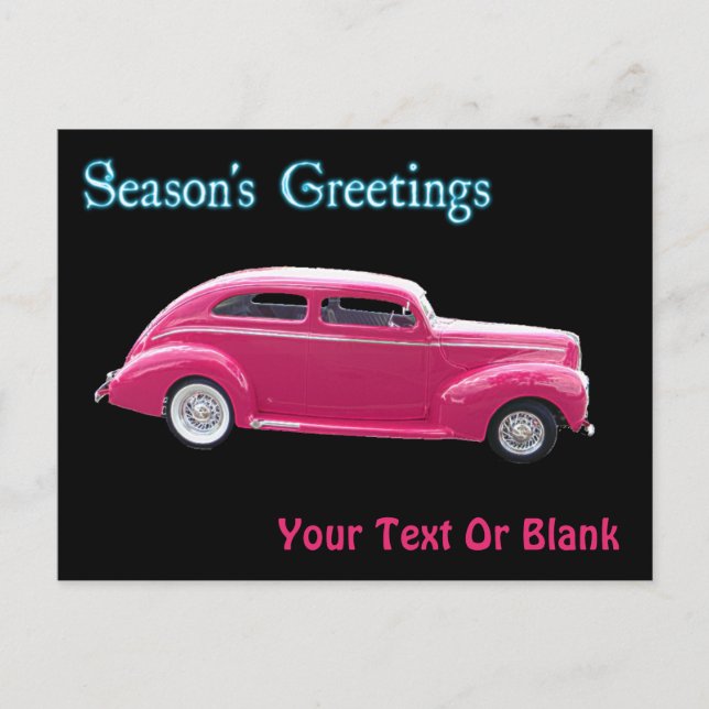 Cartes Pour Fêtes Annuelles Custom 1940 Famous American Make Sedan (Devant)