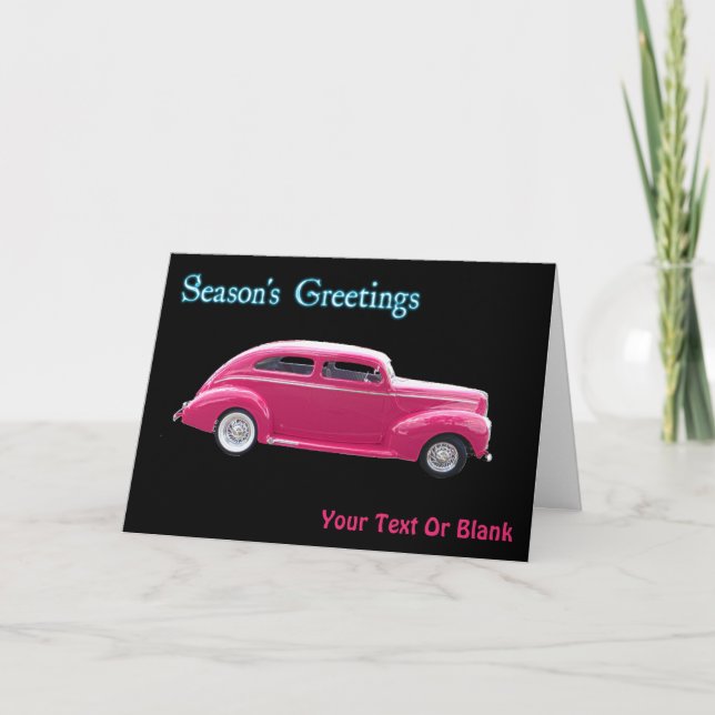 Cartes Pour Fêtes Annuelles Custom 1940 Famous American Make Sedan (Devant)