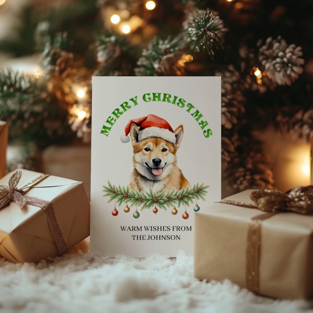 Cartes Pour Fêtes Annuelles Custom Aussie Wildlife Dingo Family Christmas Card (Créateur téléchargé)