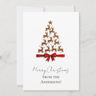 Cartes Pour Fêtes Annuelles Custom Elegant Reindeer Tree Christmas Card