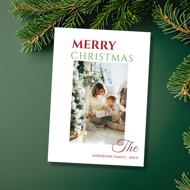 Cartes Pour Fêtes Annuelles Custom family photo unique merry christmas Card (Créateur téléchargé)