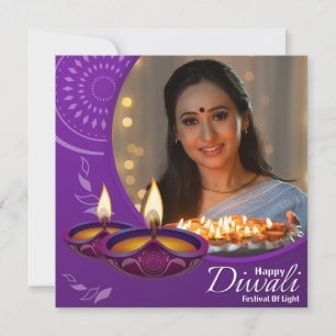 Cartes Pour Fêtes Annuelles Custom Happy Diwali Festival de lumière violet bla