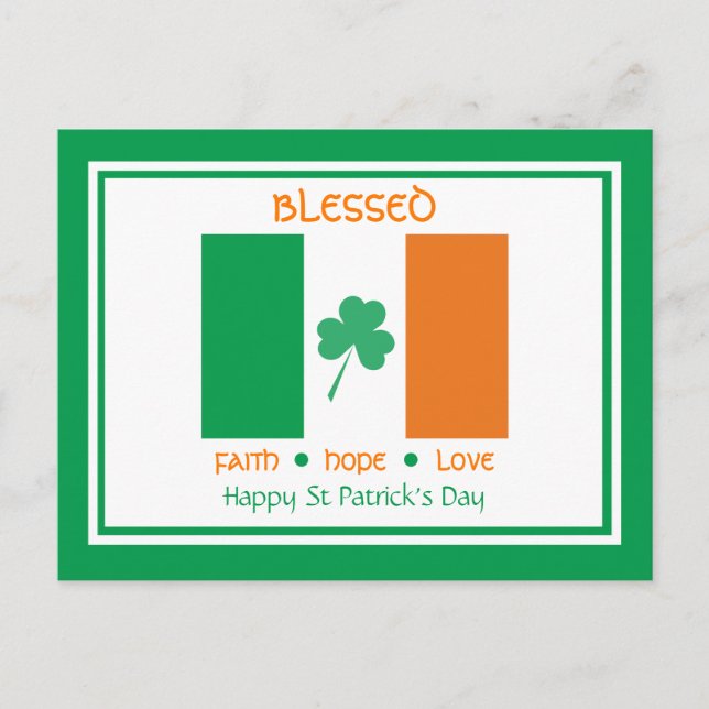 Cartes Pour Fêtes Annuelles Custom HAPPY ST PATRICK'S DAY Christian Blessed (Devant)
