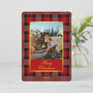 Cartes Pour Fêtes Annuelles Custom Holiday Photo Card in Traditional Plaid