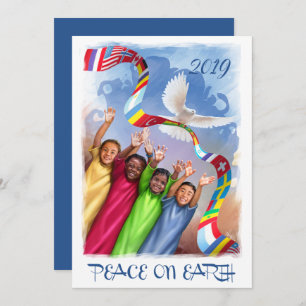 Cartes Pour Fêtes Annuelles Custom   on Earth   Enfants multicultural