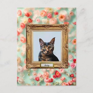 Cartes Pour Fêtes Annuelles Custom Pet Portrait Postcard – Your Cat in a Frame