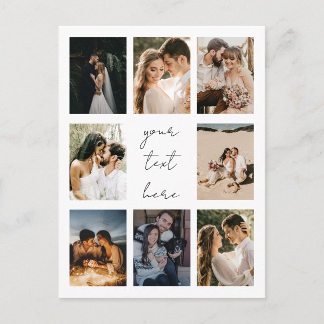 Cartes Pour Fêtes Annuelles Custom Photo Collage Personalized Picture Family (Devant)