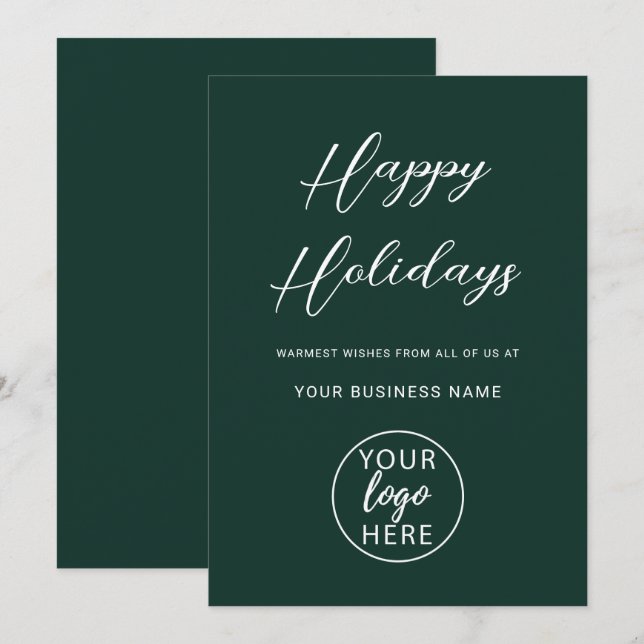 Cartes Pour Fêtes Annuelles Custom Professional Business Logo Christmas (Devant / Derrière)