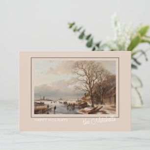 Cartes Pour Fêtes Annuelles Custom Winter Wonderland Paysage peinture d'art