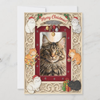 Cartes Pour Fêtes Annuelles Customizable Christmas Card for Cat Lovers 