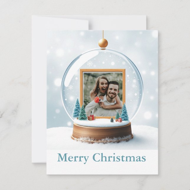 Cartes Pour Fêtes Annuelles Customizable Snow Globe Photo Christmas (Devant)