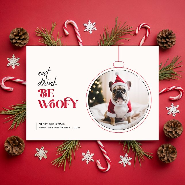 Cartes Pour Fêtes Annuelles Cute Adorable Funny Dog Pet Photo Christmas (Créateur téléchargé)