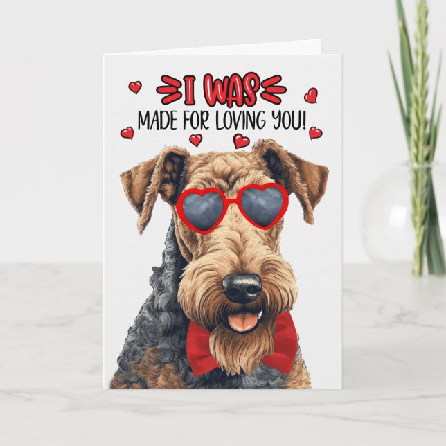 Cartes Pour Fêtes Annuelles Cute Airedale Terrier Chien Aimer Vous Valentine (Devant)