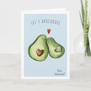 Cartes Pour Fêtes Annuelles Cute Avocado romantique Saint Valentin