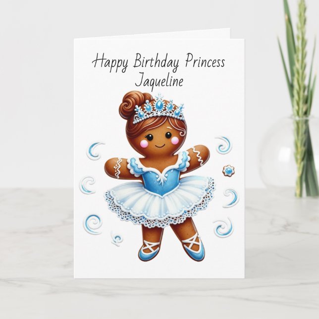 Cartes Pour Fêtes Annuelles cute ballerina gingerbread girl birthday Card (Devant)