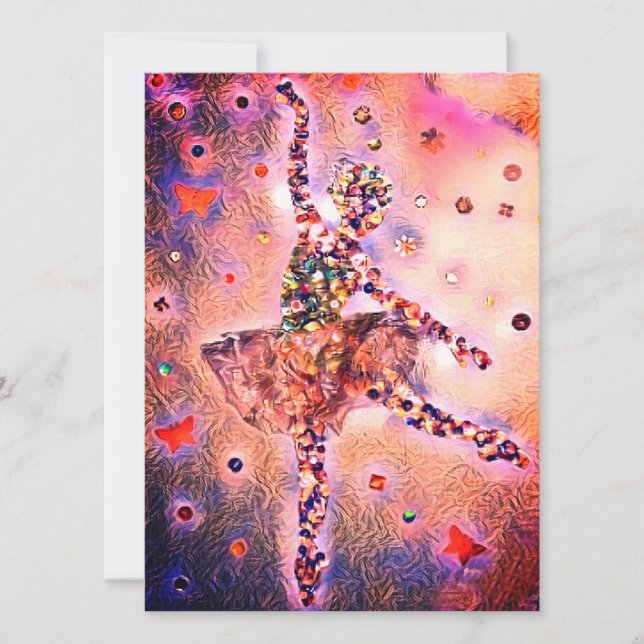 Cartes Pour Fêtes Annuelles Cute Ballerina Pink Fairy Dancer (Devant)