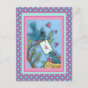 CARTES POUR FÊTES ANNUELLES CUTE BLUEBIRD SWEETHEARTS, INSÉPARABLE VALENTINE