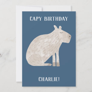 Cartes Pour Fêtes Annuelles Cute Capybara Anniversaire personnalisé