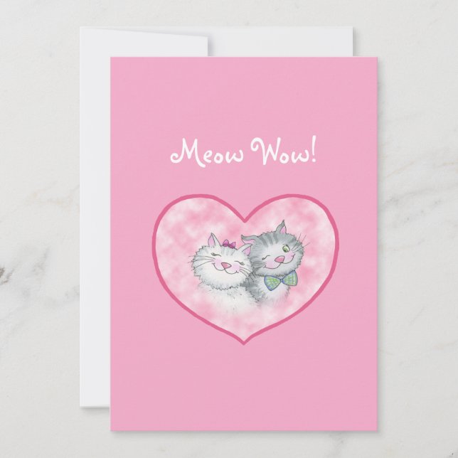 Cartes Pour Fêtes Annuelles Cute Cats in Heart Valentine's Day Card (Devant)