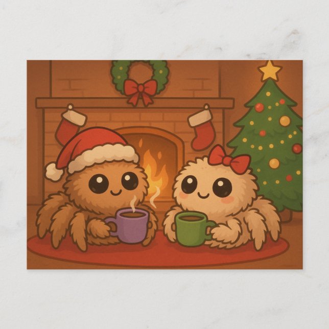 Cartes Pour Fêtes Annuelles Cute Christmas Spider (Devant)
