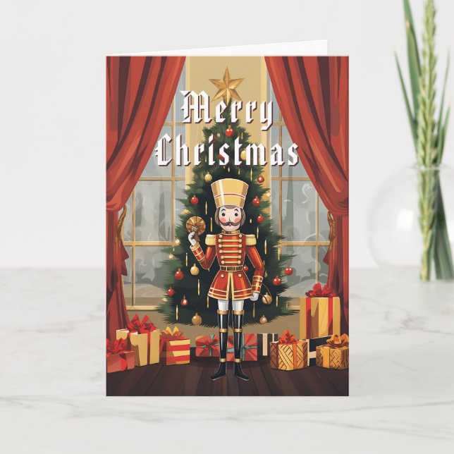 Cartes Pour Fêtes Annuelles Cute Classique Casse-Noisette En Bois Personnalisé (Devant)