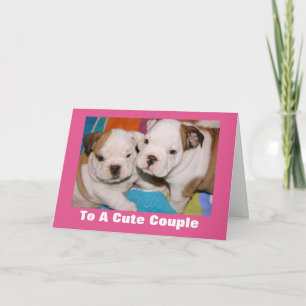 Cartes Pour Fêtes Annuelles Cute Couple Anglais Chien Chien Chien Chien Chien 