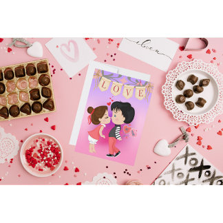 Cartes Pour Fêtes Annuelles Cute Couple Be Mine Saint Valentin