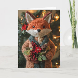 Cartes Pour Fêtes Annuelles Cute Crochet renard de Noël
