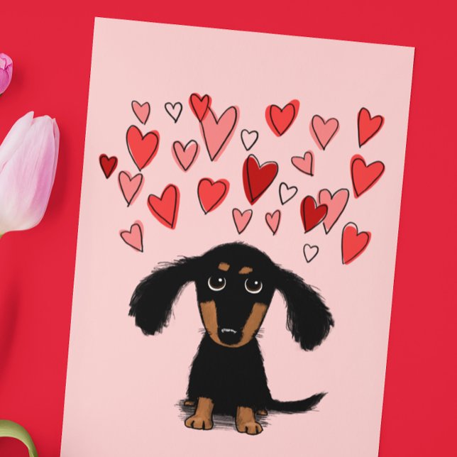 Cartes Pour Fêtes Annuelles Cute Dachshund Chien Chien Chien Coquelicot Saint  (Créateur téléchargé)