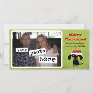 Cartes Pour Fêtes Annuelles Cute Dachshund Wiener Chien Noël Votre photo