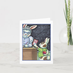 CARTES POUR FÊTES ANNUELLES CUTE ENSEIGNANT'S PET, APPLE & VALENTINE BUNNY RAB