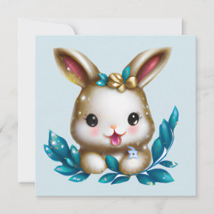 Cartes Pour Fêtes Annuelles Cute et adorable Kawaii Baby Bunny