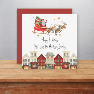 Cartes Pour Fêtes Annuelles Cute famille traditionnelle père Noël noël