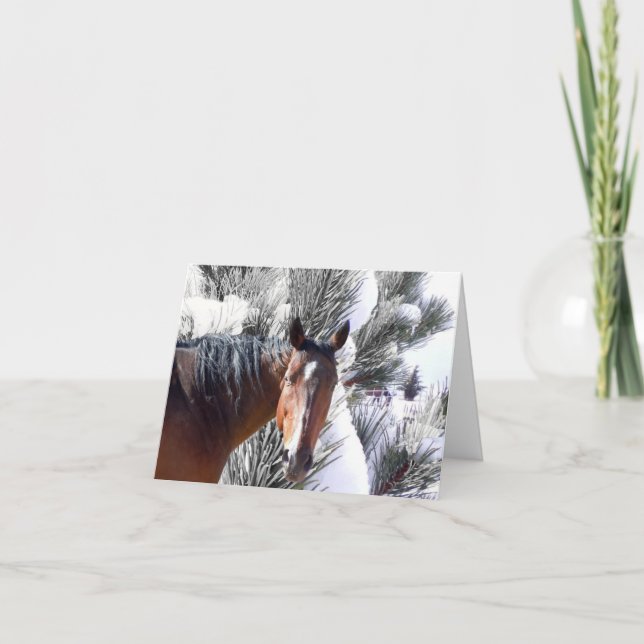 Cartes Pour Fêtes Annuelles Cute Feliz Navidad Horse Noël espagnol (Devant)