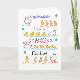 Cartes Pour Fêtes Annuelles Cute Fun Ducklings Quacking Easter, Grandfather