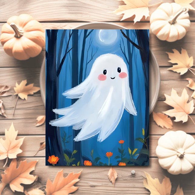Cartes Pour Fêtes Annuelles Cute Ghost Halloween Spooky (Créateur téléchargé)