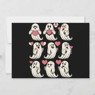 Cartes Pour Fêtes Annuelles Cute Ghost Lover Coeur Valentines Jour Drôle Coupl
